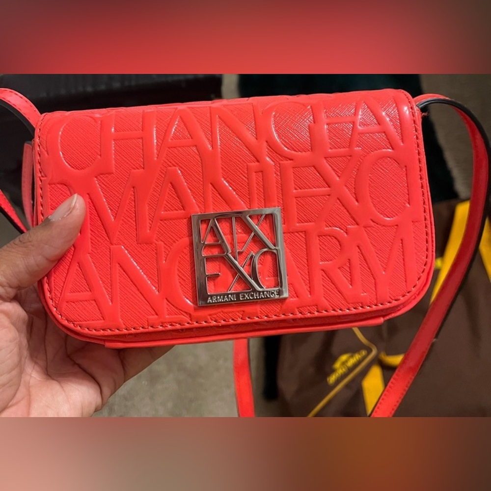 Armani Exchange Bold Red Shoulder Bag